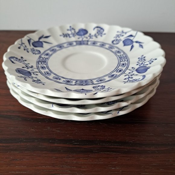JG Meakin England 4 saucers - Classic White Nordic Blue Onion - Picture 2 of 8